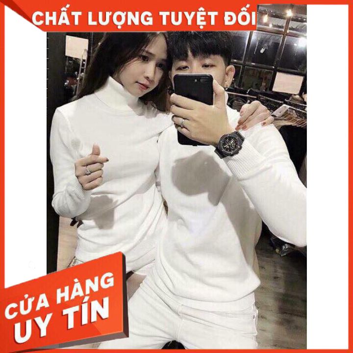 Áo Len Cặp Đôi Cổ Lọ Hàng Hiệu, Áo Len Cao Cổ (2 Áo)