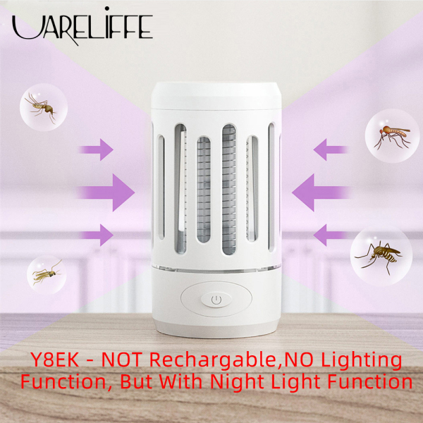 Uareliffe Đèn diệt muỗi 2 trong 1 an toàn và thân thiện với môi trường bẫy muỗi bằng sóng ánh sáng gây sốc vật lý không tạo tiếng ồn có cổng cắm USB và thiết kế đèn LED cong nhỏ gọn dễ dàng dịch chuyển dùng cho phòng ngủ/ nhà