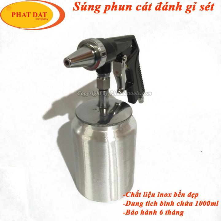 Sung Phun Cát Đánh Gỉ Sét Cầm Tay Có Bình Chứa 1000ml-Sung Phun Cát