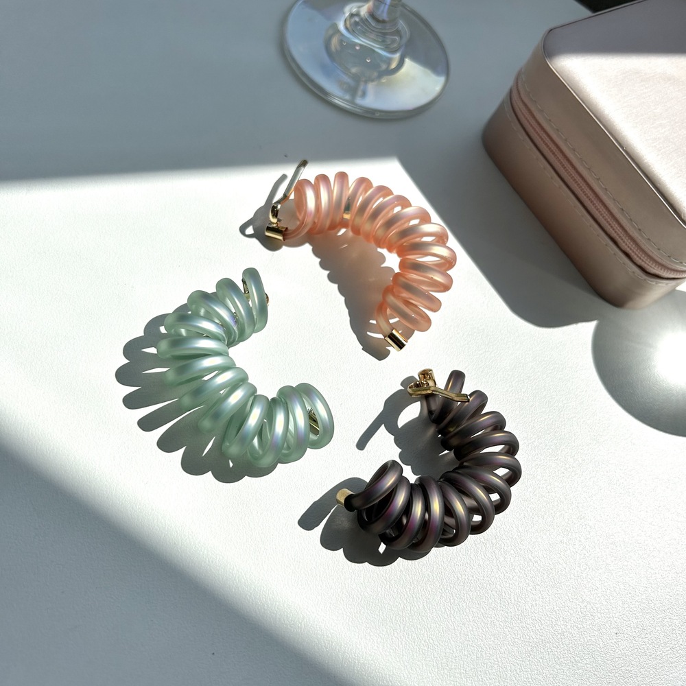 Cột tóc lò xo ánh nhũ đặc biệt Modleaf Orora spring tie Hàn Quốc