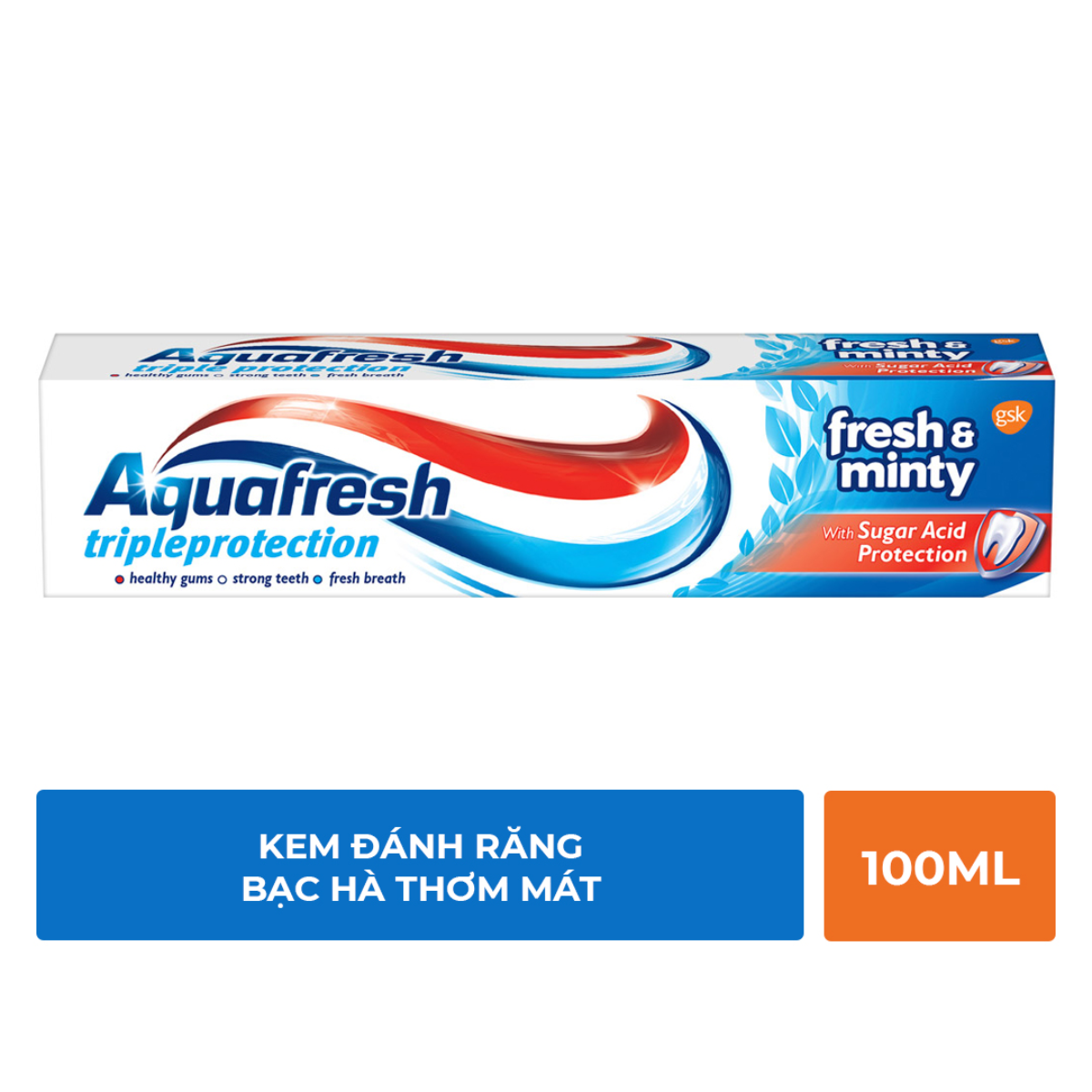 Kem đánh răng Aquafresh Fresh & Minty - Bạc hà thơm mát 100g