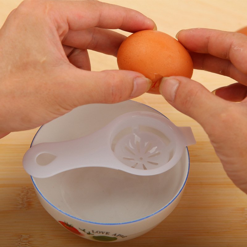 Convenient chicken egg yolk separator with Holder (white)-Hause