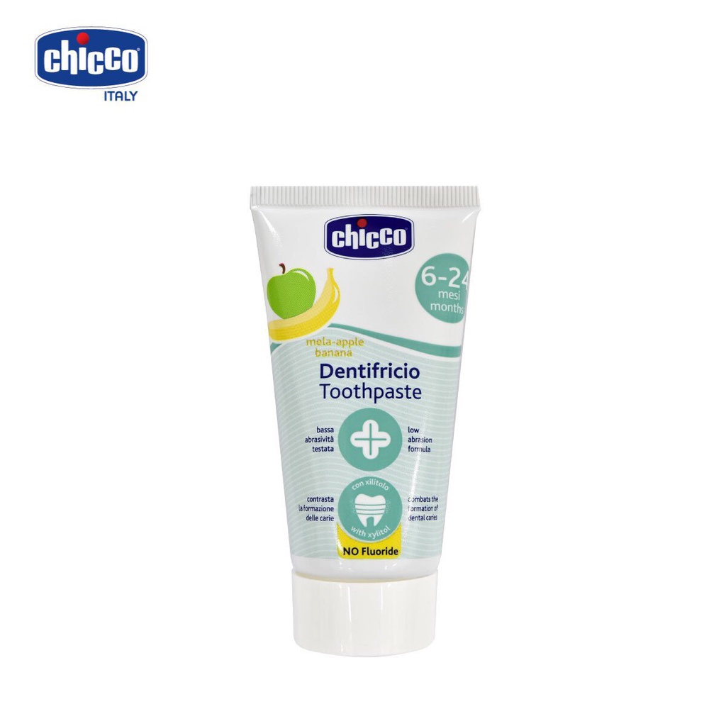 Kem đánh răng nuốt được cho bé từ 6 tháng Chicco