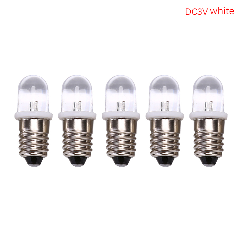 Greenwind 5pcs E10 Led Bulb DC 3V 4.5V Instrument Bulb Indicator Bulb Flashlight Bulb
