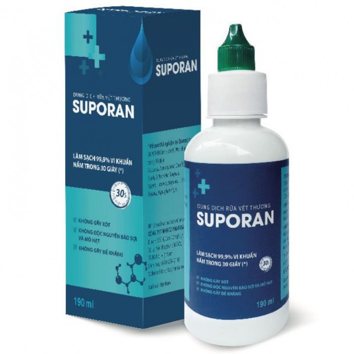 Dung Dịch Rửa Vết Thương SUPORAN - Giúp vệ sinh vết thương ngoài da loại bỏ vi khuẩn và nấm