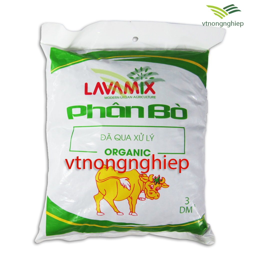 Phân bò tự nhiên Lavamix đã qua xử lý 3dm3 ( khoảng 600-650g) -  phân bón cho các loại hoa, hoa hồng, rau sạch, cây cảnh.