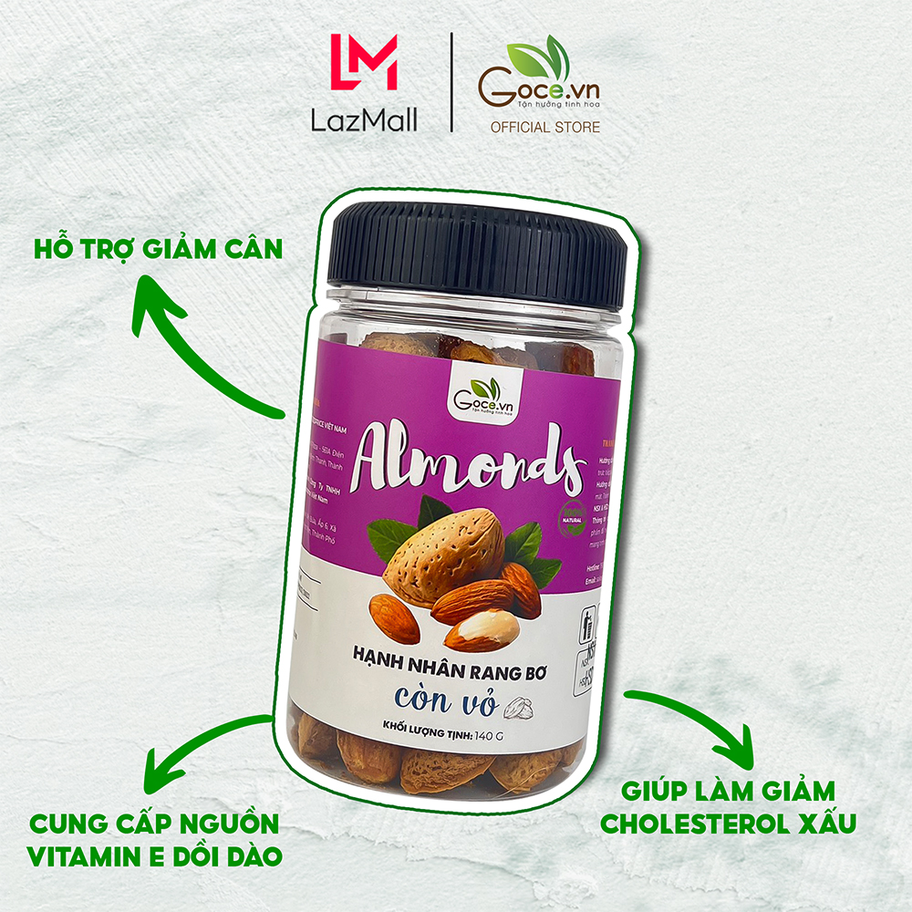 Hạnh nhân rang bơ còn vỏ Goce - 140g