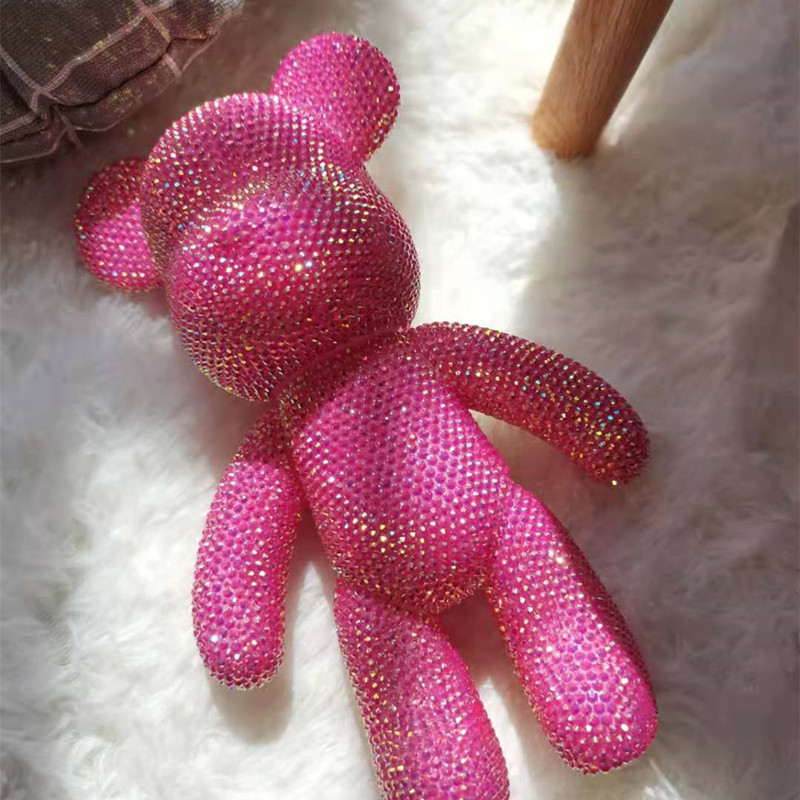 Gấu đính đá handmade Bearbrick size 23cm- 34cm cao cấp cho mọi lứa tuổi