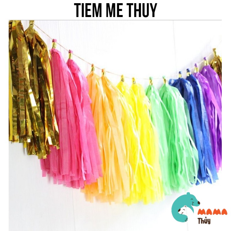 Tua rua cột đuôi bóng trang trí tiệc