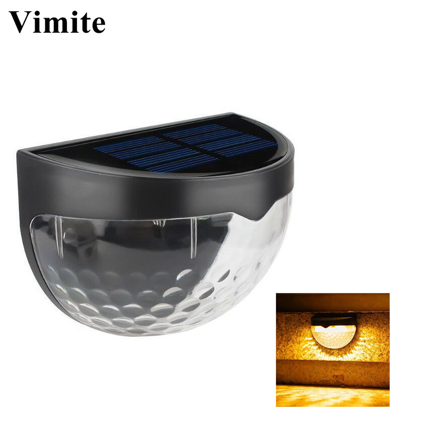 Vimite LED Solar Garden Light Outdoor Waterproof Automatic Sensor Fence Light Semicircle Energy Saving Solar Wall Lamp for House Patio Yard