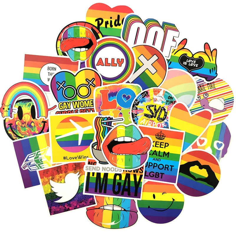 sticker LGBT cầu vồng Set 30 - 100 hình dán có ép lụa