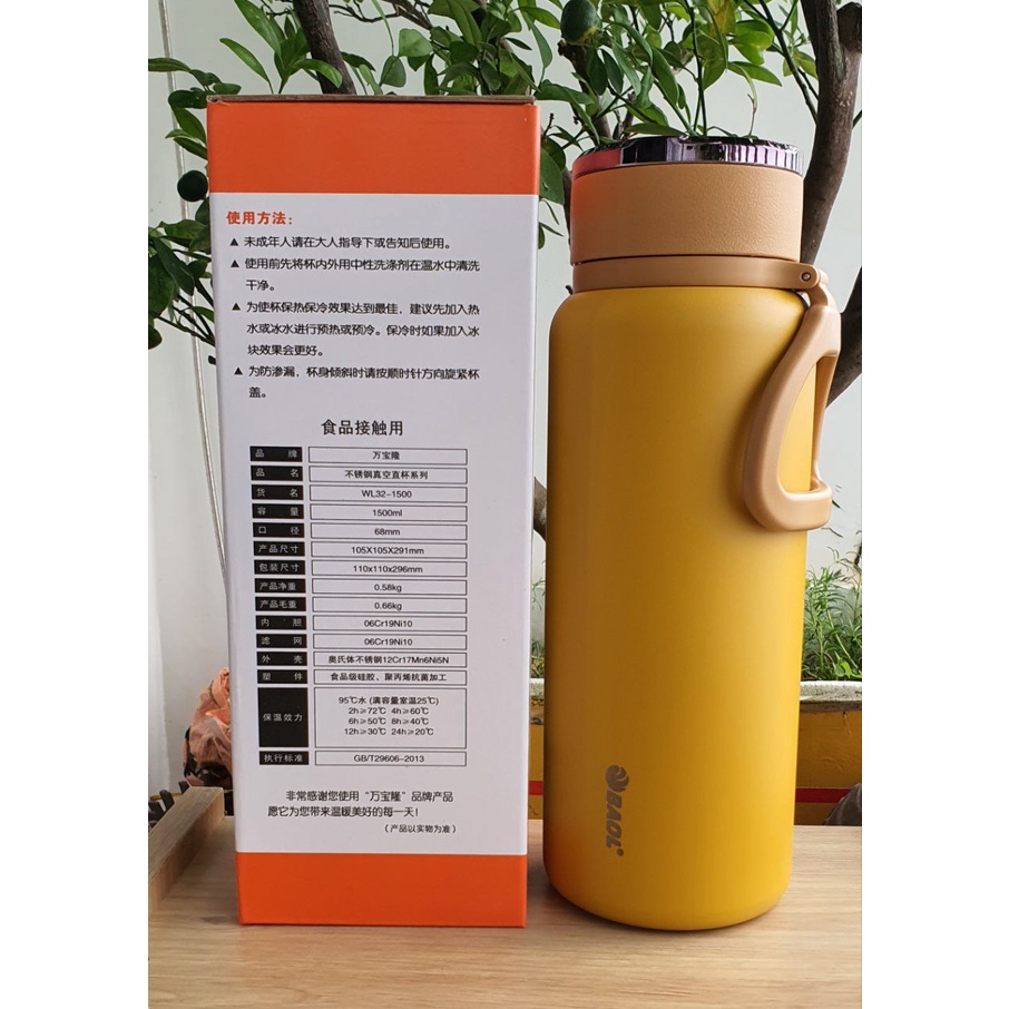 Hàng Chính Hãng Bình giữ nhiệt kim cương BAOL inox 304 nóng lạnh ly giữ nhiệt nhiều giờ dung tích 1000ml, Bình BaoL chính hãng giá rẻ, Bình BaoL chất lượng cao