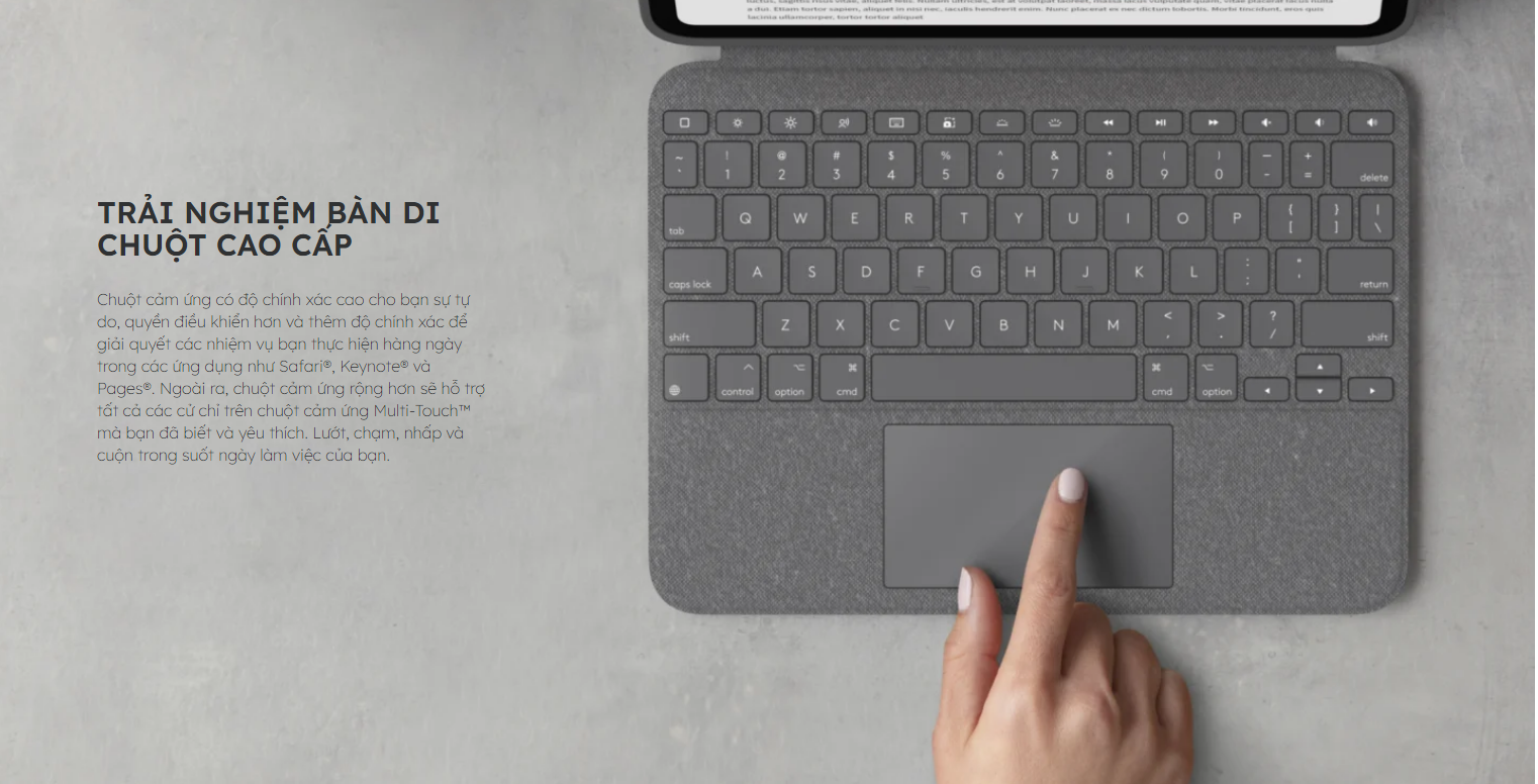 Logitech keyboard leather cover combo touch iPad 7 / iPad 8 / iPad 9-with mouse pad, detachable keyboard, 4 modes
