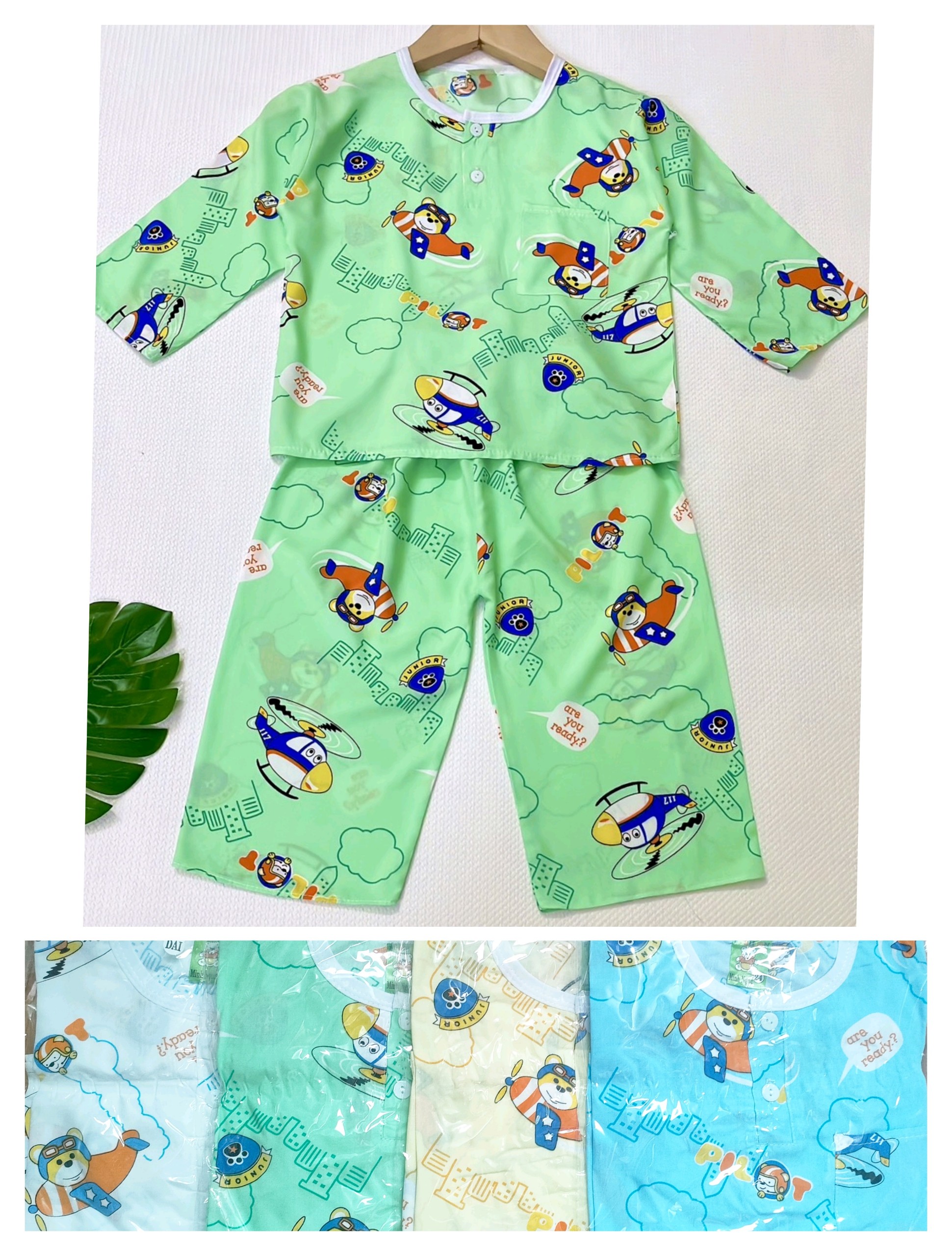 Bộ Tole Tay Dài Bé Trai (12-16kg) (giao màu ngẫu nhiên)
