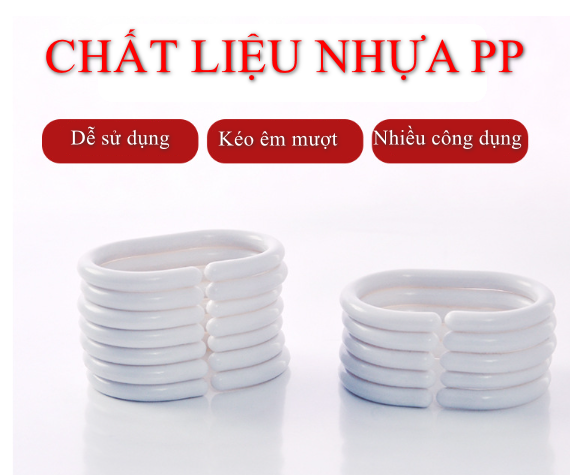 C-shaped plastic curtain rings, curtain hooks (12 PCs set)