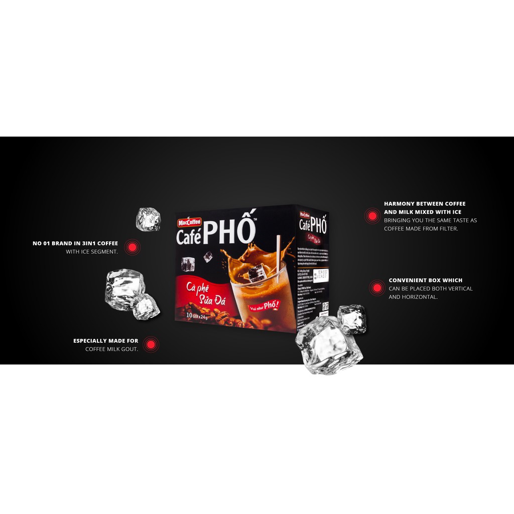 Combo 6 hộp Cà phê phố Sữa Đá - Maccoffee (hộp 10 gói x 24g)