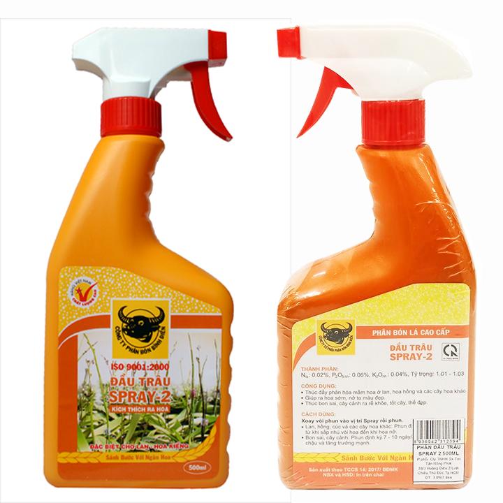 Phân bón đầu trâu Spray 2 - Kích thích ra hoa phong lan (500ml)