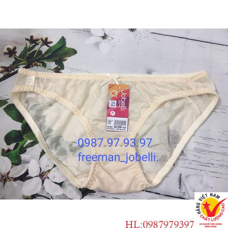 Quần lót nữ jobelli MS:1248 lưới lụa siêu mịn dập hoa