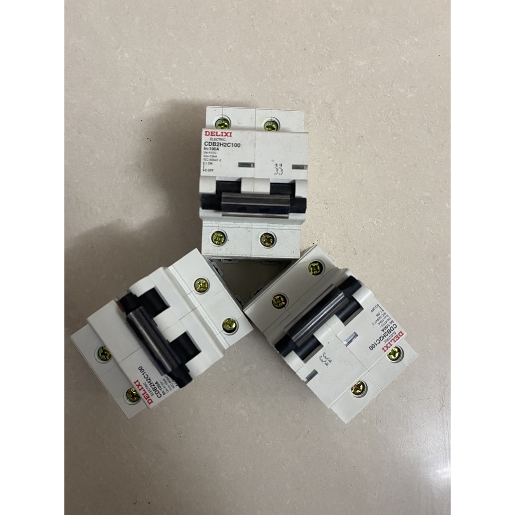 Cầu Dao Tự Động CB 2 Pha, 3 Pha 100A Delixi, Hàng Chất Lượng