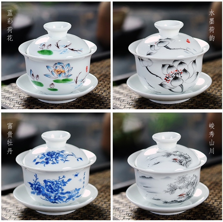 Chén Khải Pha Trà Bằng Sứ Trắng Bạch Định Thấu Quang