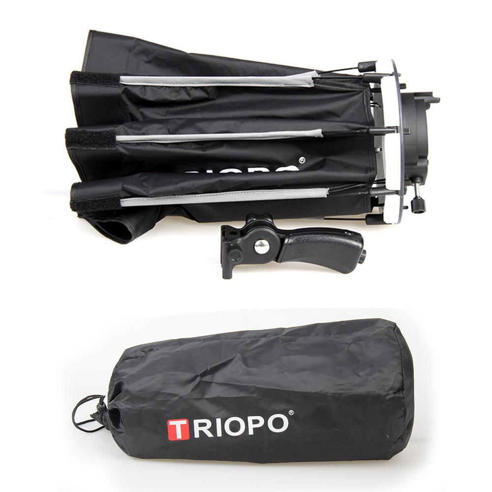 TRIOPO 90cm Foldable Octagon Softbox Bracket Mount Softbox Handle + Honeycomb Grid + 2m Light Stand for Godox Speedlite Flash