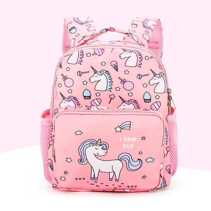 Balo cho bé 3-5 tuổi hình unicorn BBShine, Balo mẫu giáo vải dù không thấm nước – B017