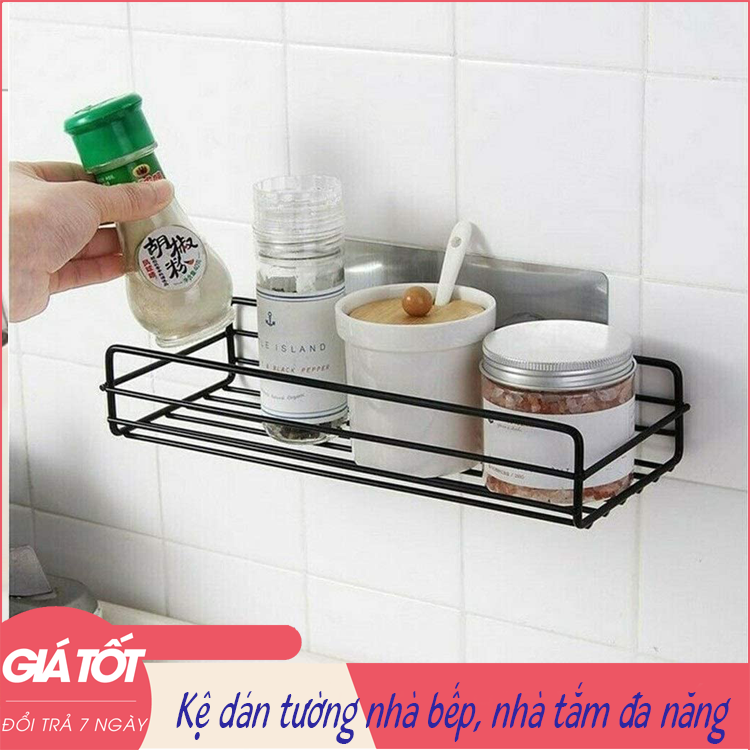 Kệ nhựa treo tường nhà tắm, nhà bếp dán tường chịu lực - Mẫu mới 2019 - Kệ nhựa, Giá đỡ treo dán góc tường dễ dàng tháo lắp nơi phòng tắm, nhà bếp, phòng ngủ đựng mỹ phẩm, gia vị, sắp xếp đồ dùng (Màu ngẫu nhiên)