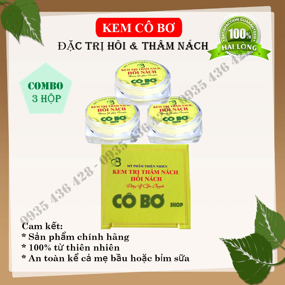 [COMBO 3 HỘP] KEM KHỬ THÂM NÁCH HÔI NÁCH CÔ BƠ - BAY MÙI, SÁNG MỊN DA SAU 1 LIỆU TRÌNH
