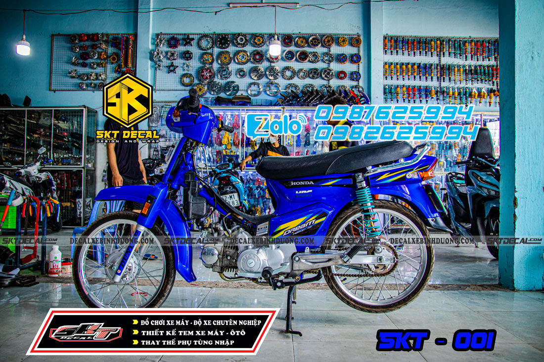 tem rời xe dream xanh