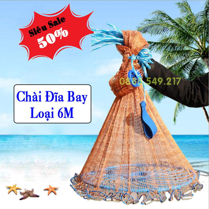 Chài Đánh Cá Đĩa Bay Loại Lớn 6M