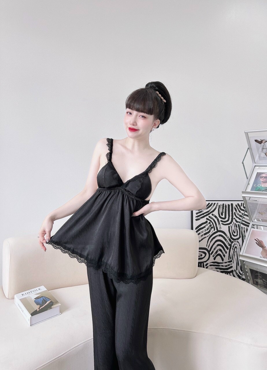Sét bộ ngủ 2 dây ren quần dài TH