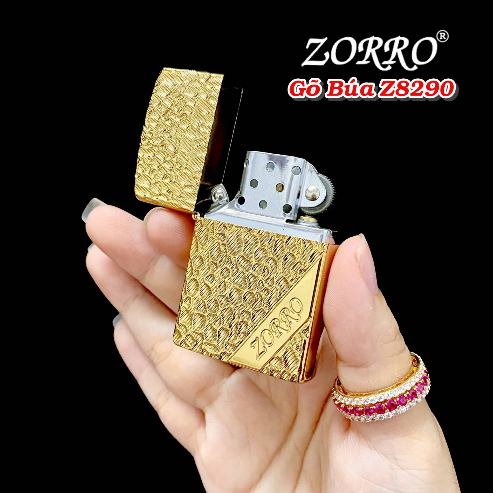 BẬT LỬA ZIPPO VÂN GÕ BÚA Z8290 (FULLBOX)
