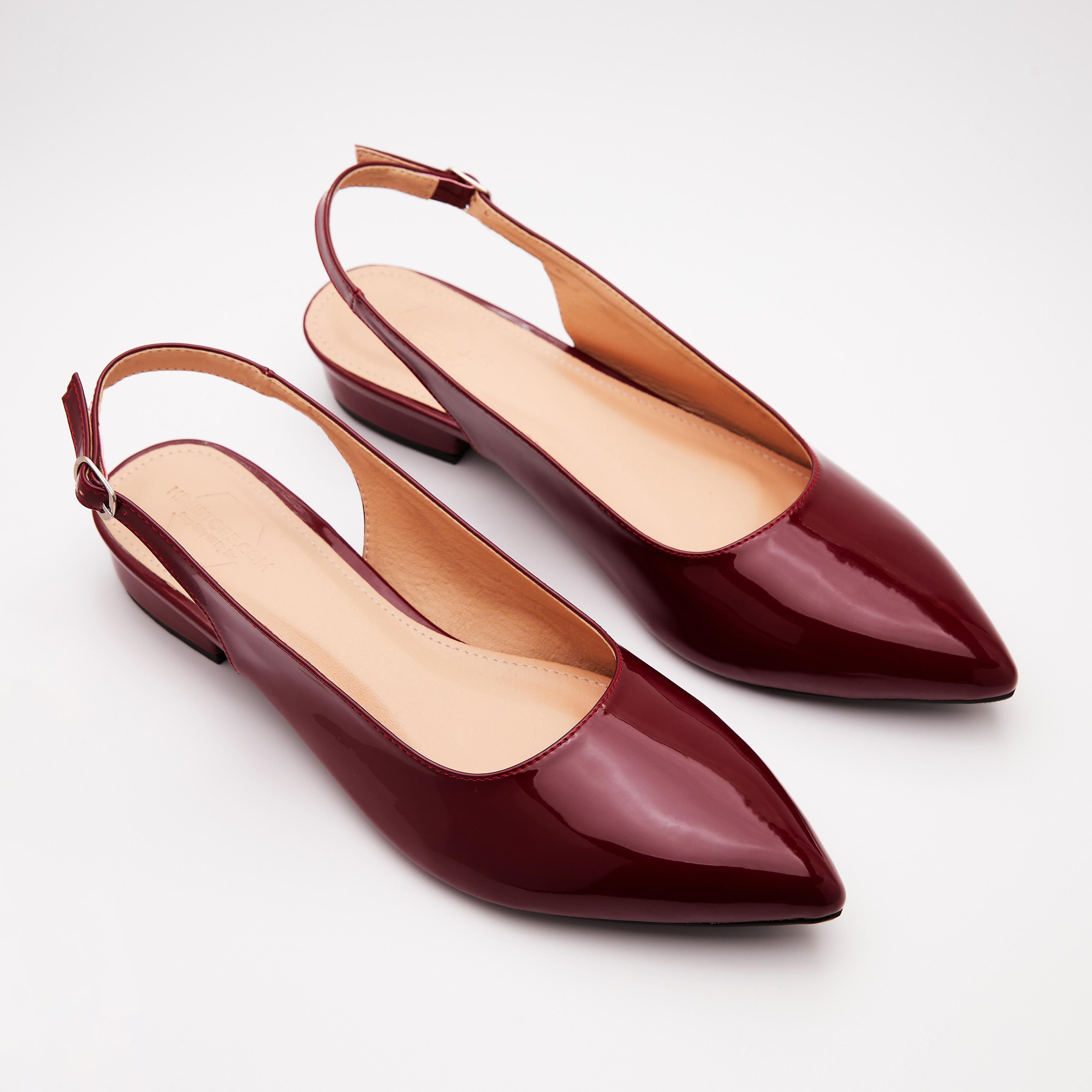 Giày Sandal Mũi Nhọn Da Bóng Basic Công Sở Thương Hiệu Himistore