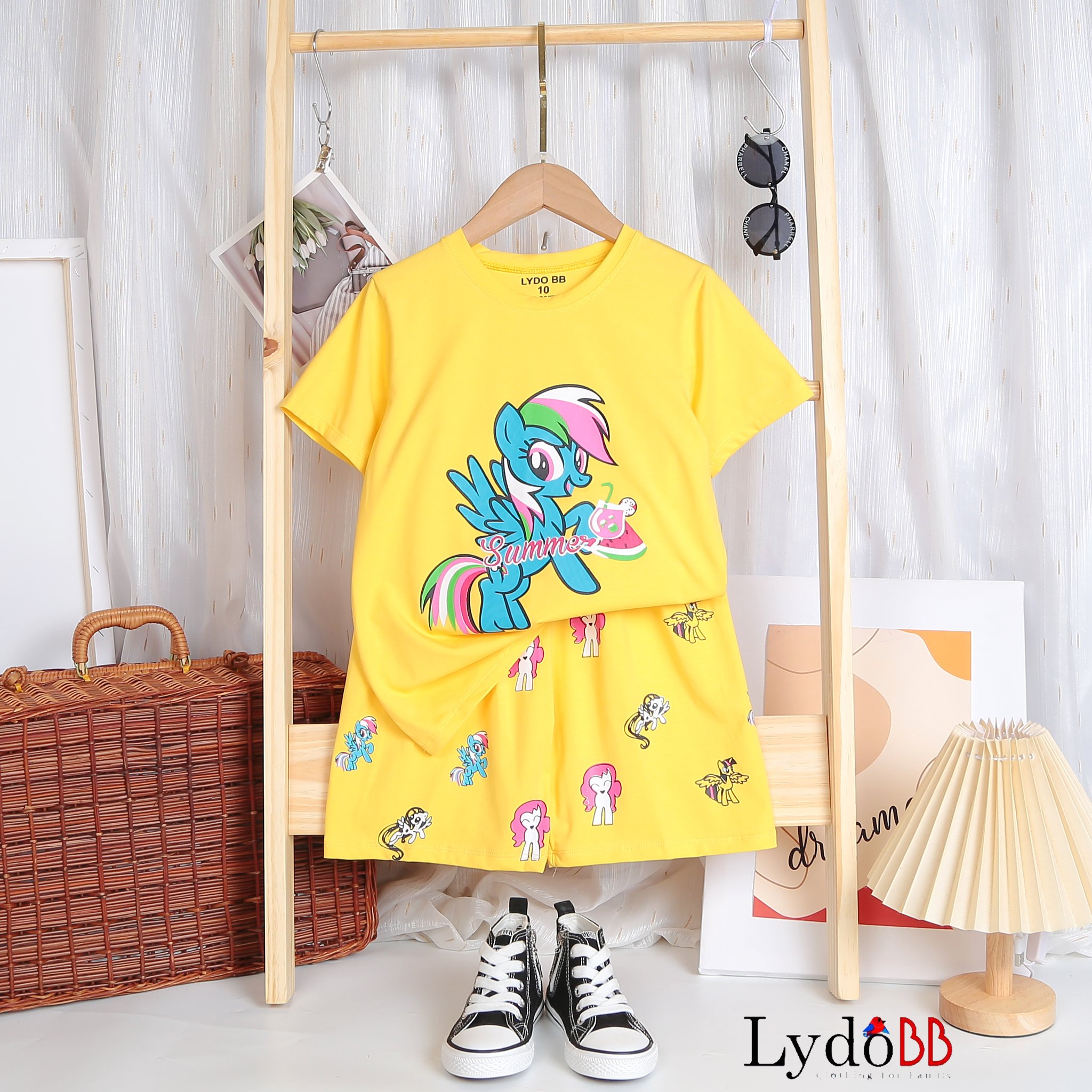 [SIZE NHÍ+ĐẠI] SÉT BỘ THUN MẶC NHÀ BÉ GÁI NGỰA PONY