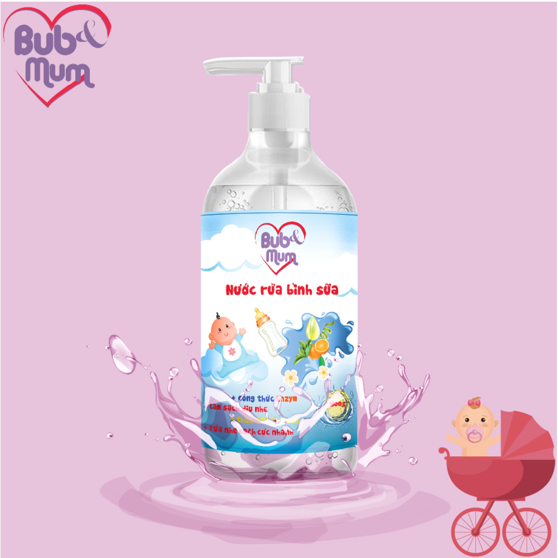 Nước rửa bình sữa 500ml BuB&MuM
