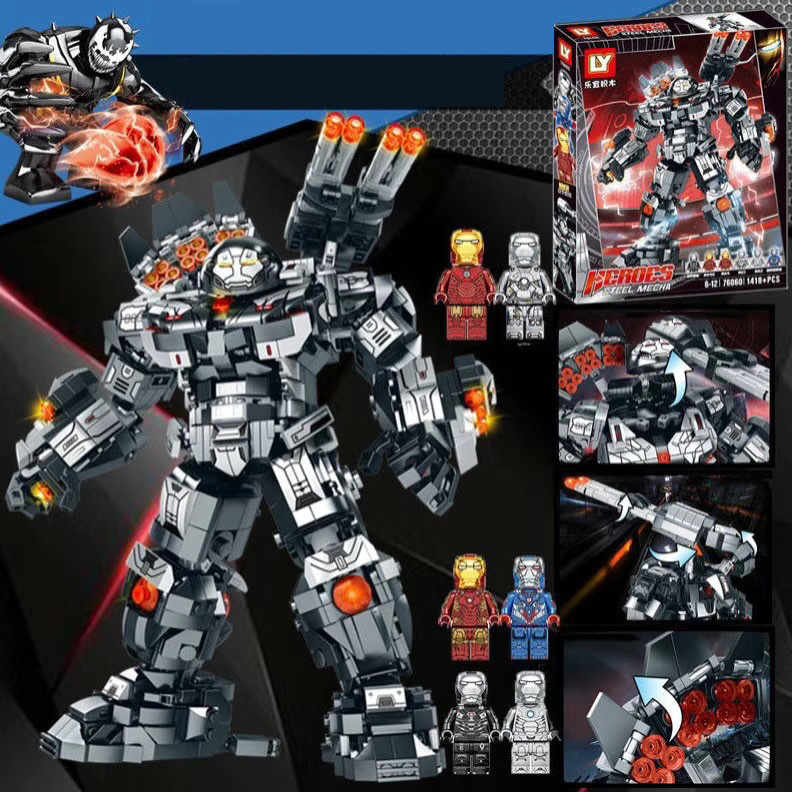 Đồ chơi lắp ráp mô hình Ironman, Hulk Buster dành cho trẻ nhỏ