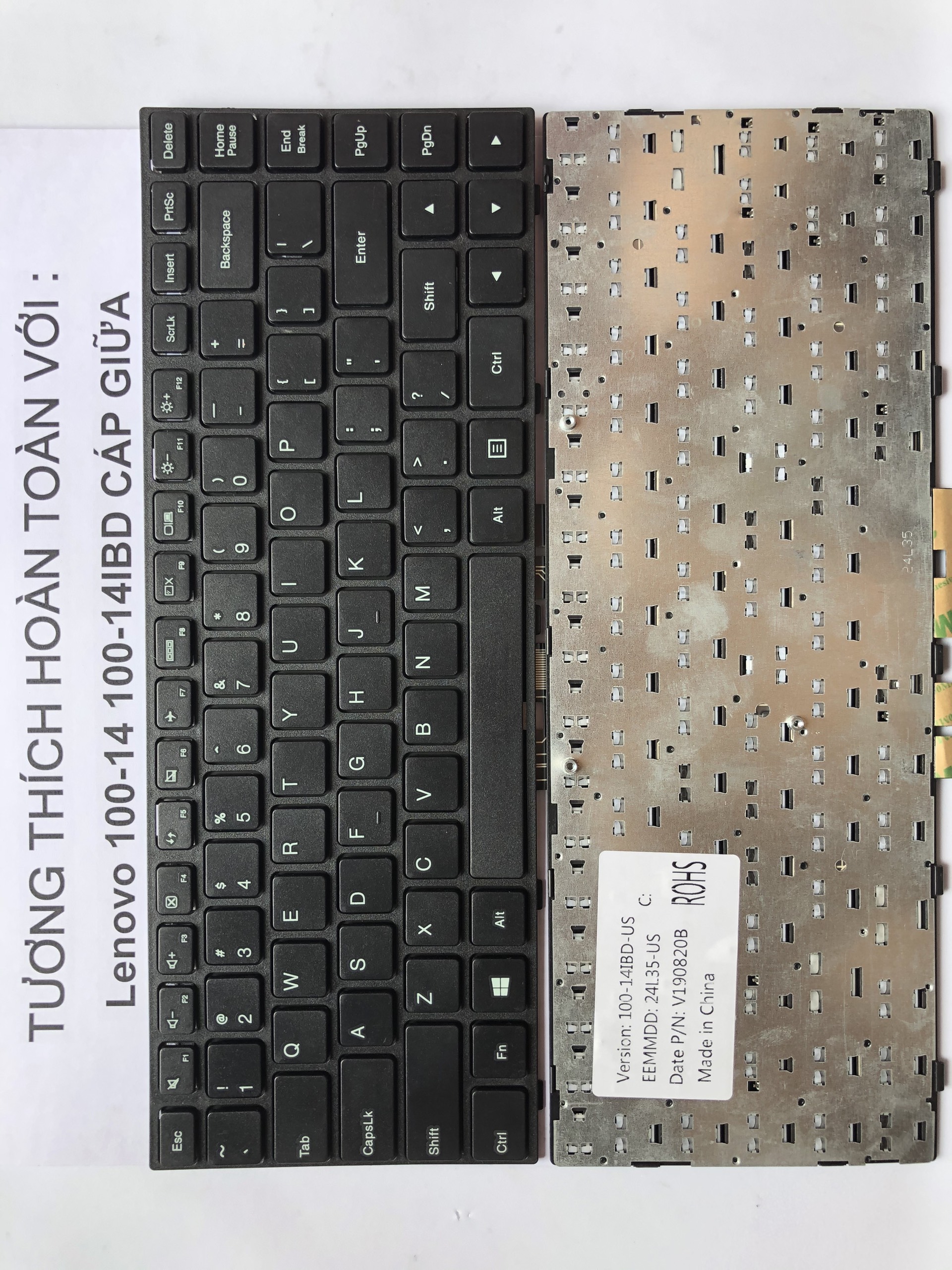 [HCM]Bàn Phím cho Laptop Lenovo 100-14 100-14IBD Cáp Giữa - Hàng Mới 100% phím nẩy tốt và khá êm các ký tự được phủ lớp bảo vệ nên rất bền theo thời gian bảo hành 12 tháng