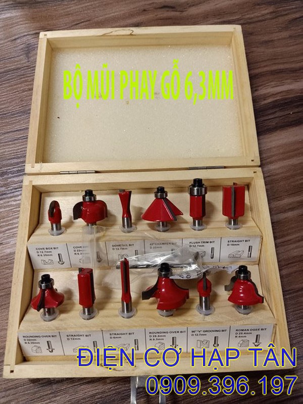 Bộ mũi phay gỗ 12 món độc đáo