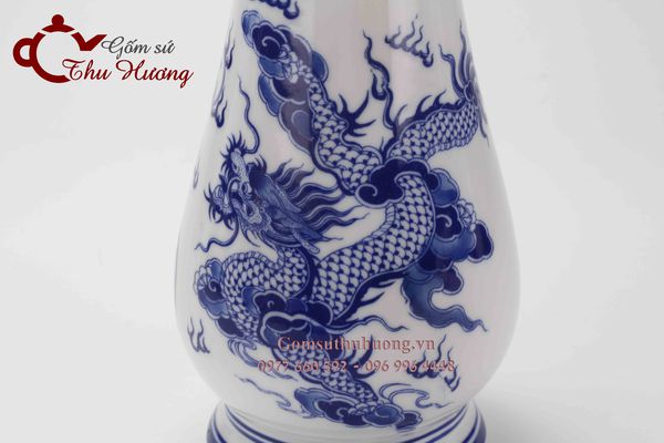 Lọ cắm hoa ban thờ rồng phượng (Đồ thờ Bát Tràng)
