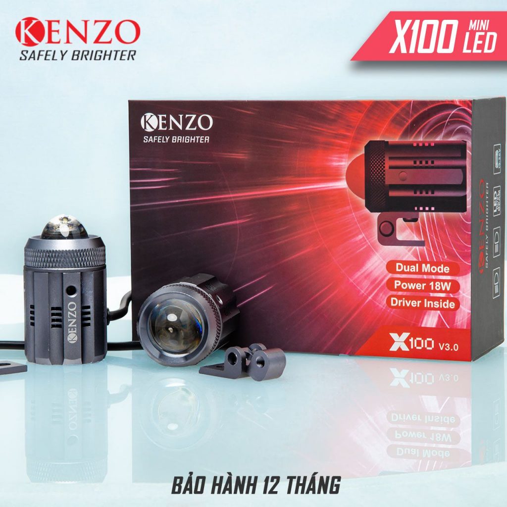 Đèn Bi Cầu Kenzo X100 V3 - Cos Trắng Pha Vàng
