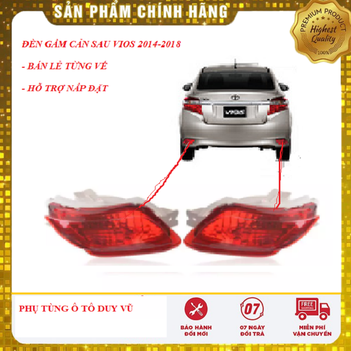 đèn gầm cản sau toyota vios đời 2014-2018