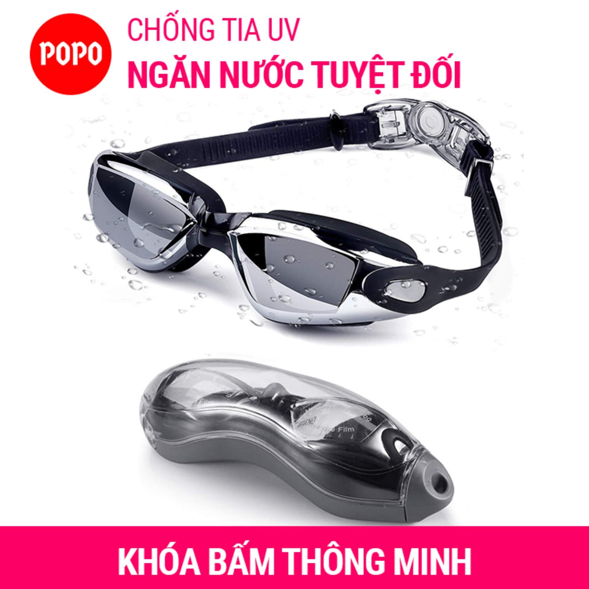Kính bơi người lớn cho nam, nữ chính hãng POPO 2360 kính bơi tráng gương cao cấp mắt kiếng bơi chống tia UV chống hấp hơi khóa kính bơi thông minh