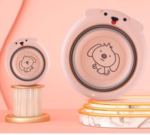 Chậu rửa mặt gấp gọn cho bé hình cún