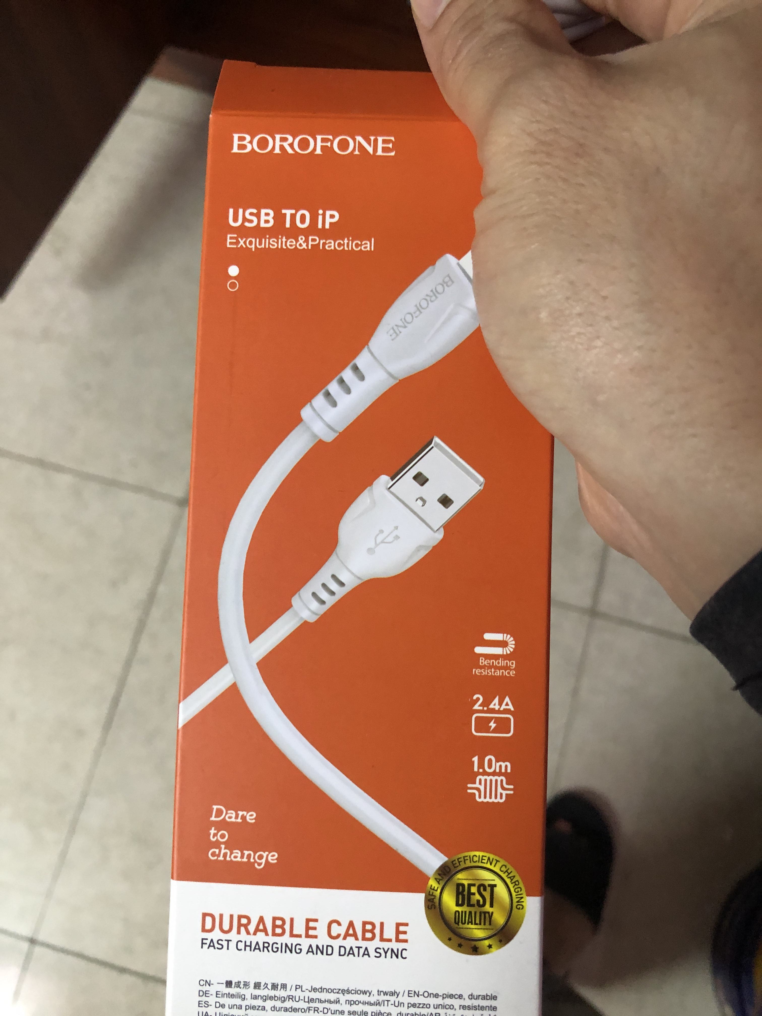Dây Sạc nhanh 2.4A Borofone BX51 chống rối, gãy cho iPhone, Android, iPad, dây truyền tải dữ liệu dài 1m - CHÍNH HÃNG