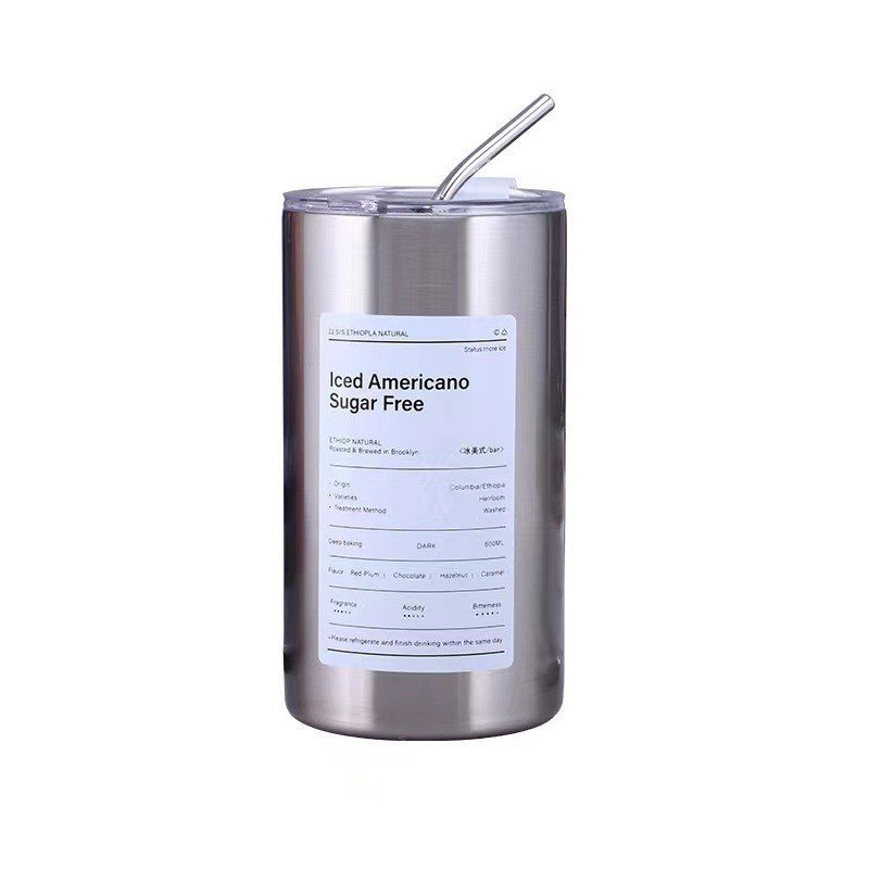 Ly giữ nhiệt Iced Americano TINOX Cốc inox 304 2 lớp giữ nhiệt có ống hút uống ly uống nước coffee cute mini 300ml 600ml