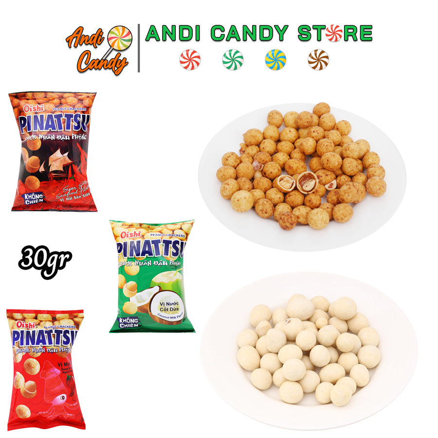 Combo 10 gói Snack Đậu Phộng Siêu Xốp Pinatasu Oishi