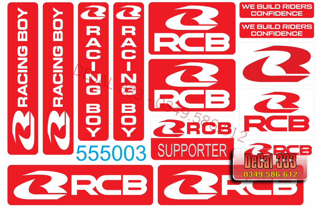 Tem Logo RACING BOY tem Xe Máy (giá 1 tấm A4) 555003