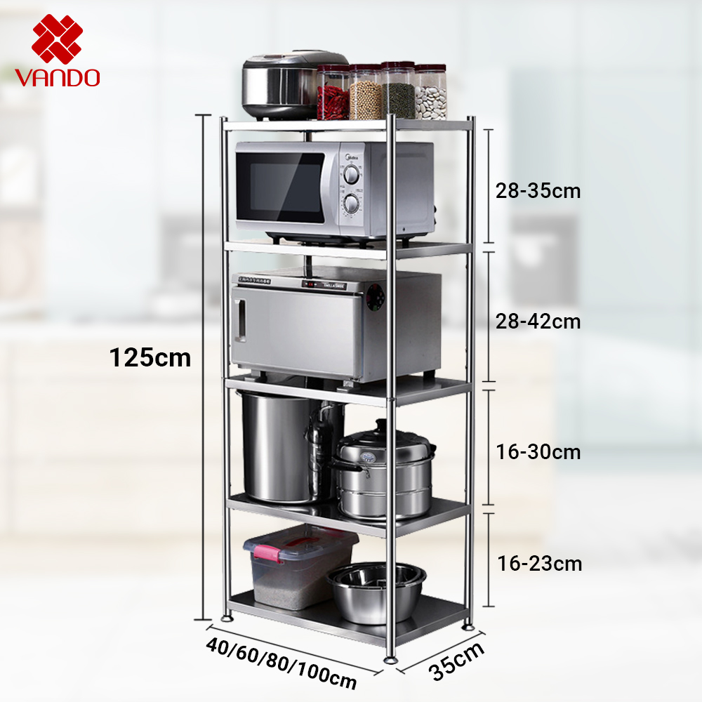 𝐑𝐨̣̂𝐧𝐠 40/𝟔𝟎𝐜𝐦/𝟖𝟎𝐜𝐦 - Kệ để đồ bếp Inox 304 (Để nồi cơm điện, lò vi sóng, lò nướng, gia vị...)