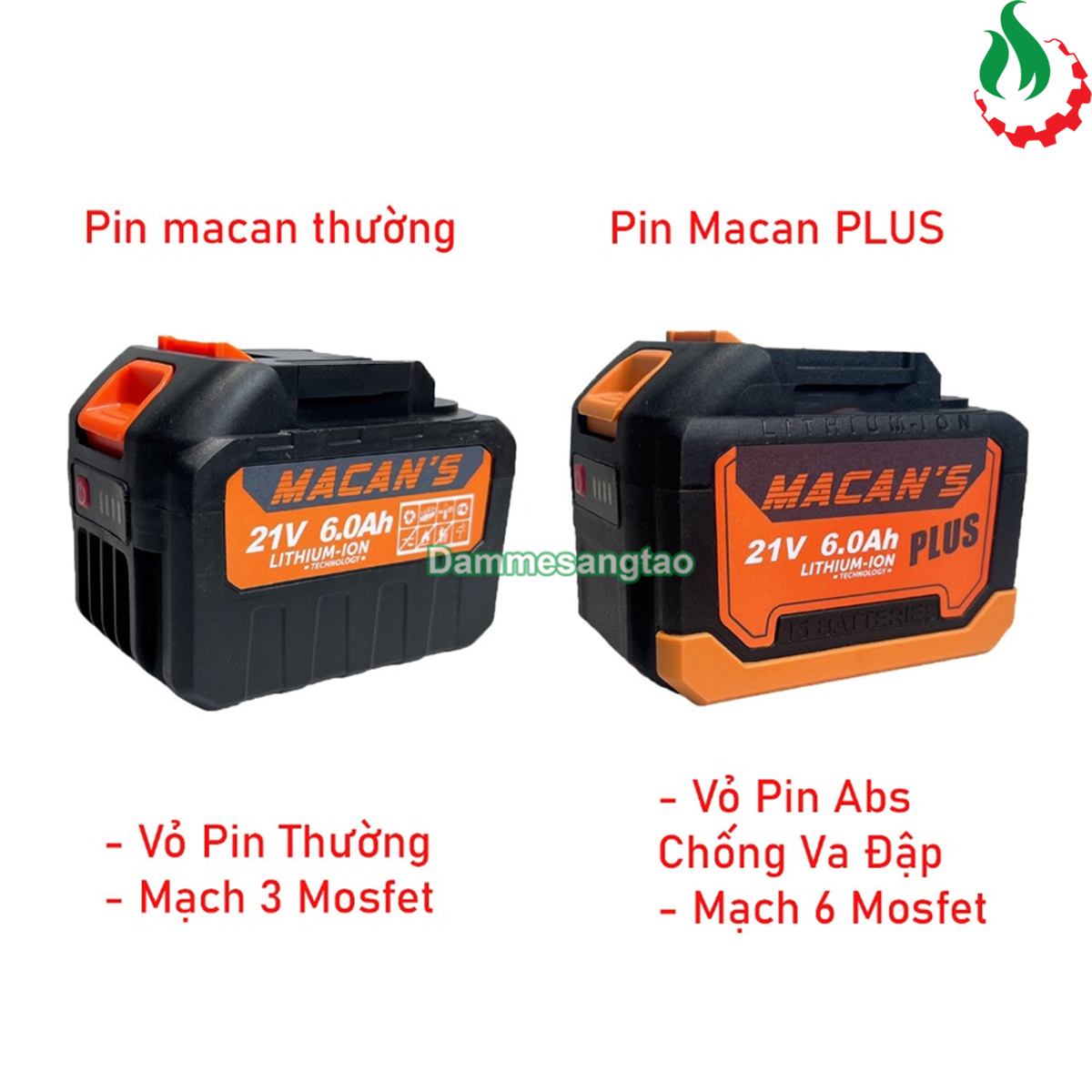 Pin Macan Plus 21V 6AH chân pin Makita (15 cell 18650)