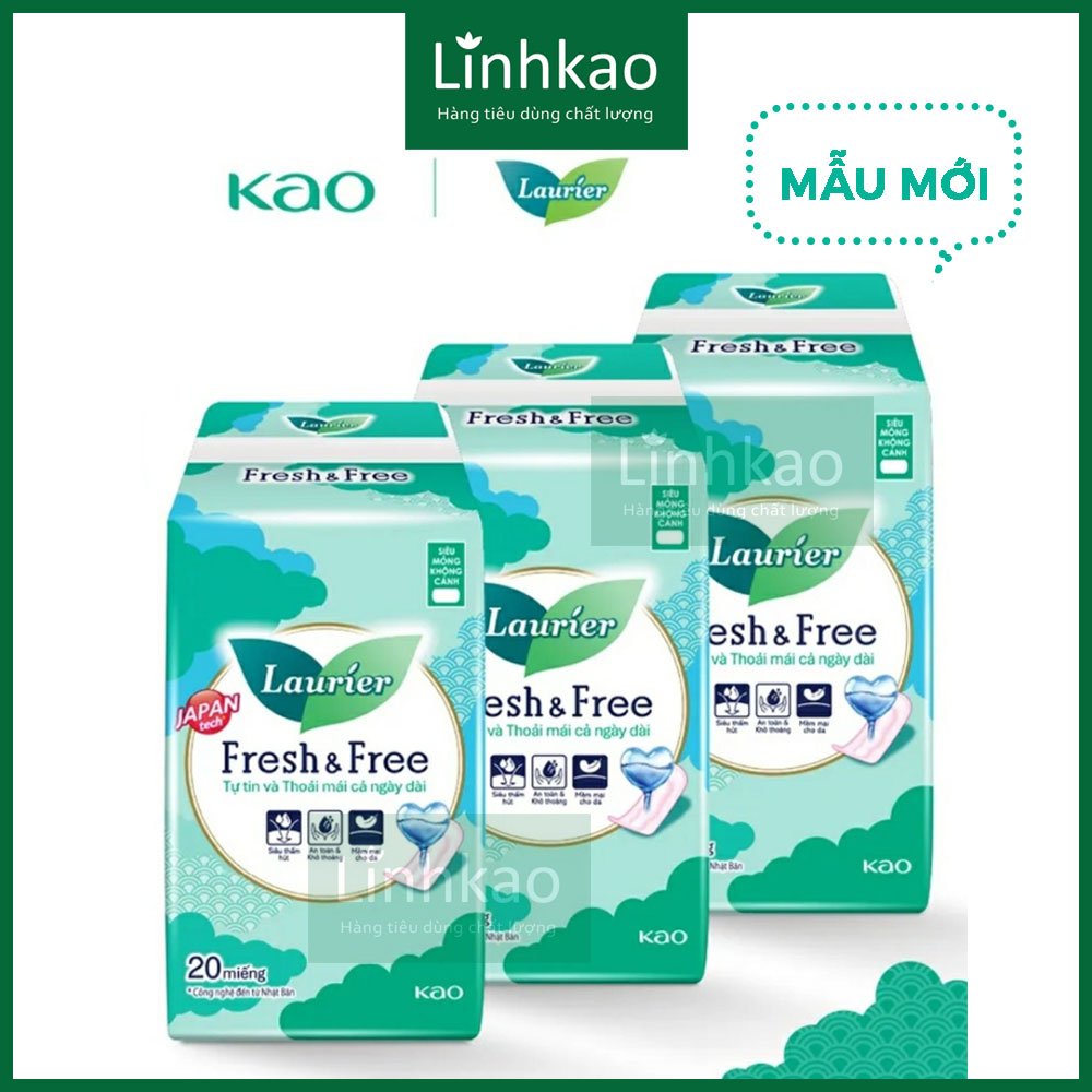 BĂNG VỆ SINH LAURIER SIÊU MỎNG CÁNH/ KHÔNG CÁNH
